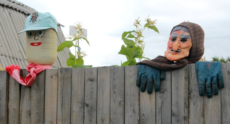 Забавные чучела на даче