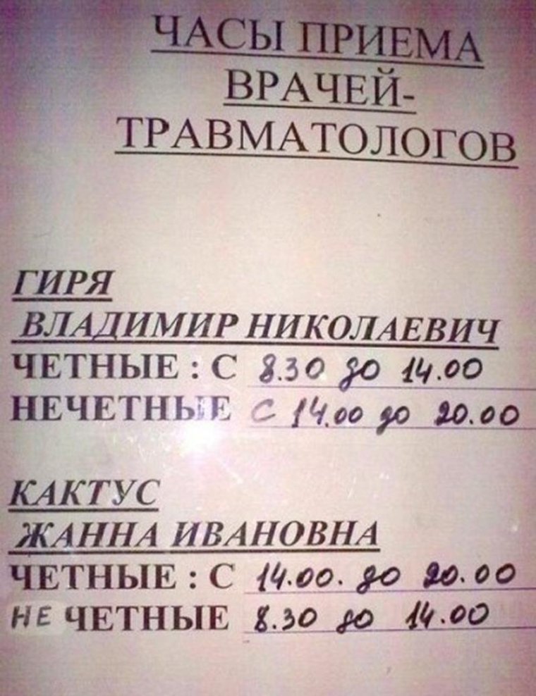 Смешные фамилии