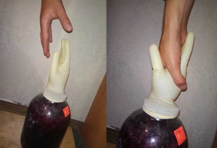 Перчатка на бутыль с вином