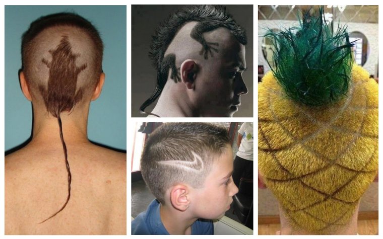 Стрижка мужская креативная смешная