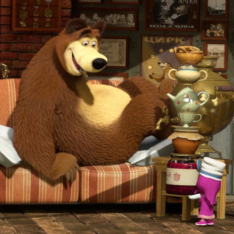 Смешной медведь из мультика