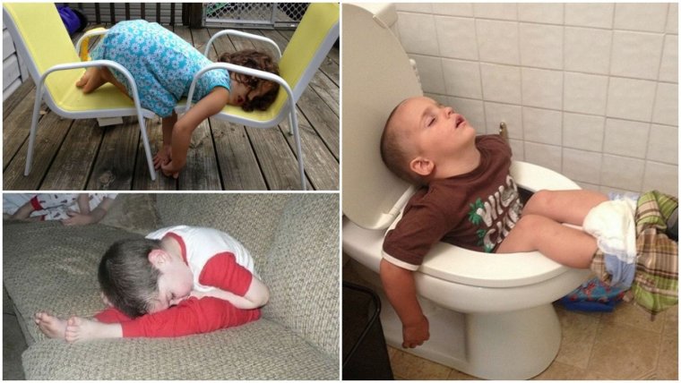 Дети спящие на горшке