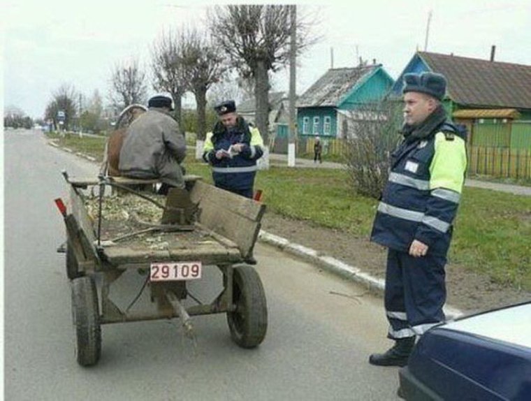 Полиция на телеге