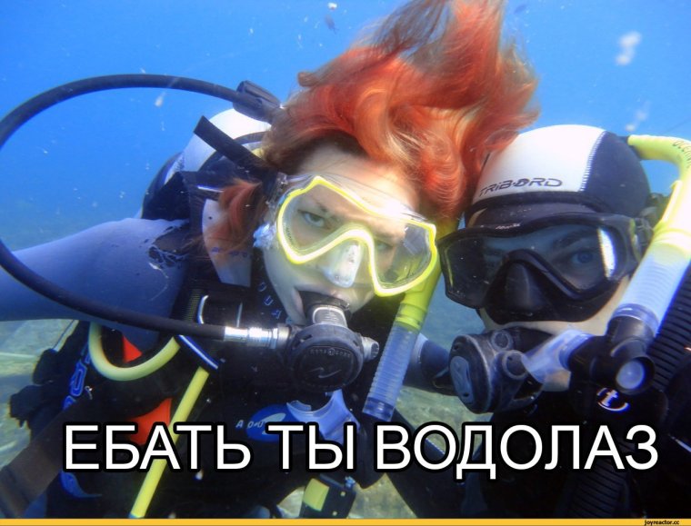 Смешной аквалангист