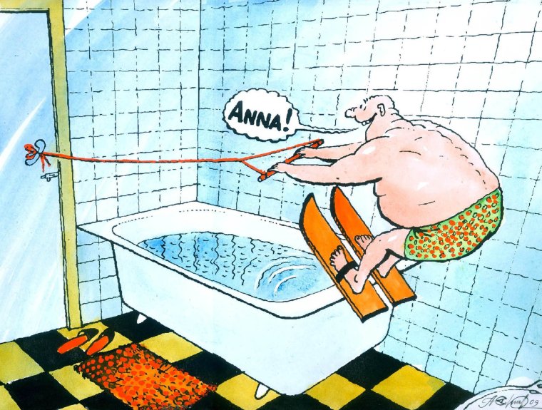 Карикатуры в ванной