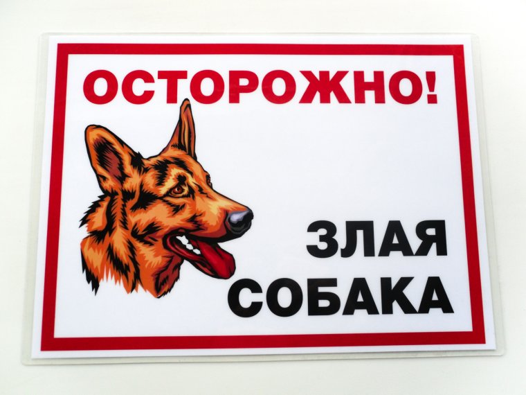 Табличка осторожно злая собака яйца клац клац