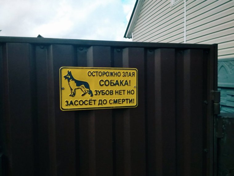 Осторожно страшная собака