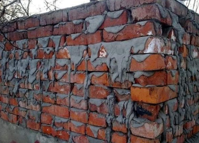 Плохая кладка кирпича