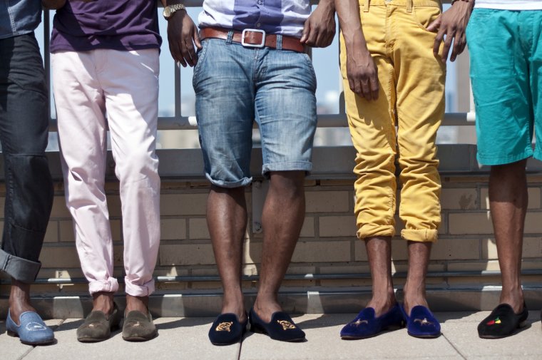 Мужские мокасины с носками с шортами