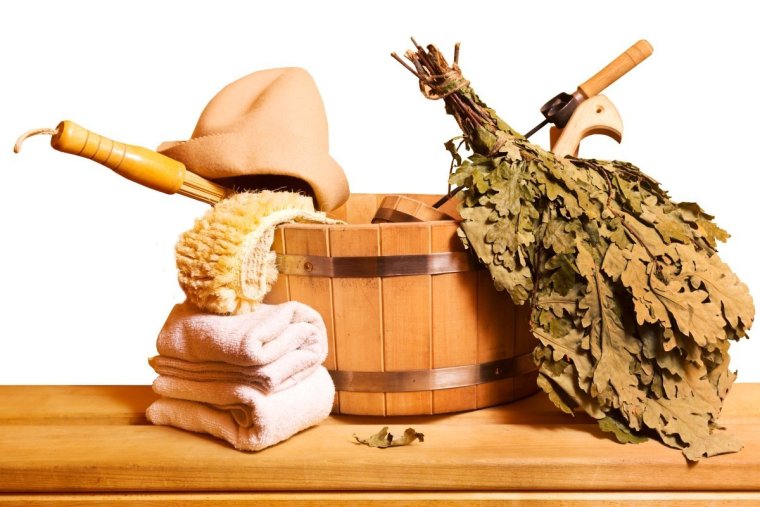 Русская баня с веником