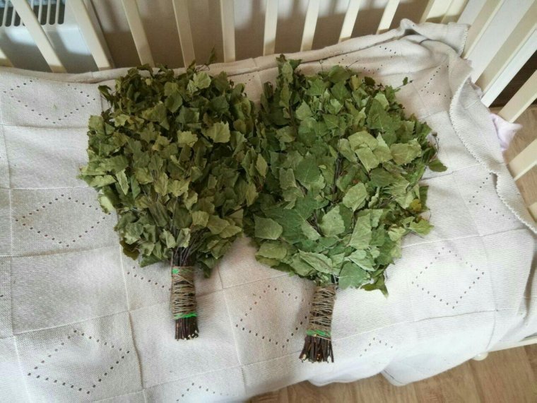 Березовые ветки для веников для бани