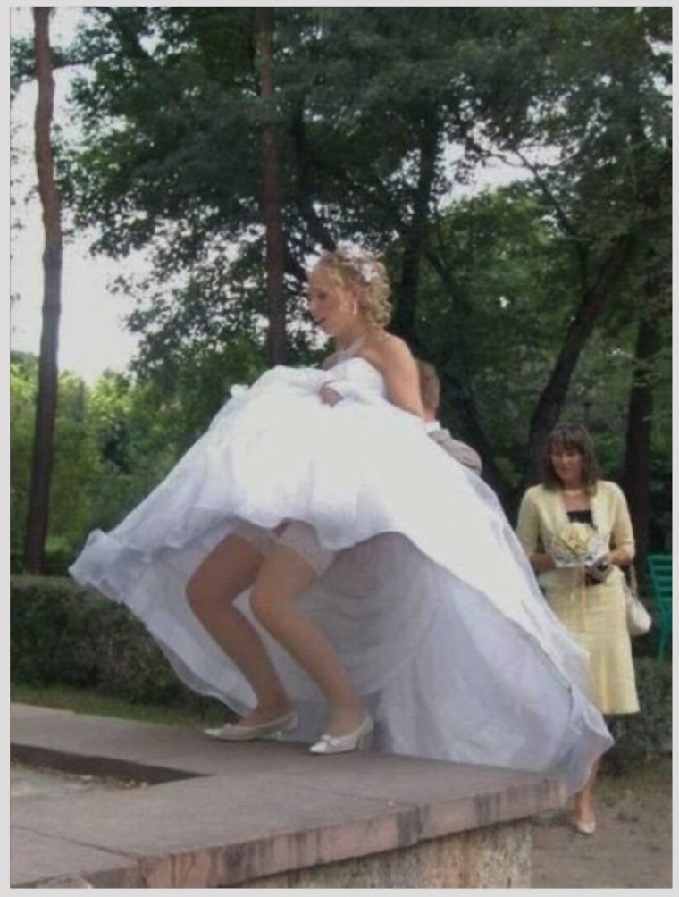 Деревенское свадебное платье смешное