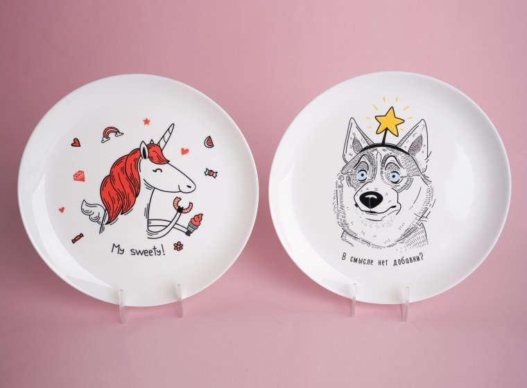 Тарелка с полной запечаткой