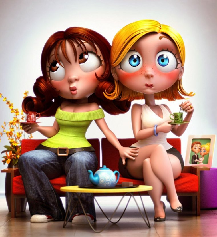 Фото подружек прикольные мультяшные