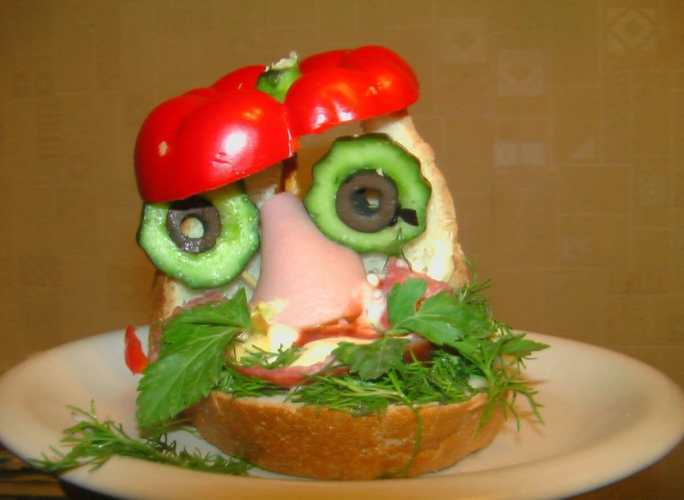Смешные украшения блюд