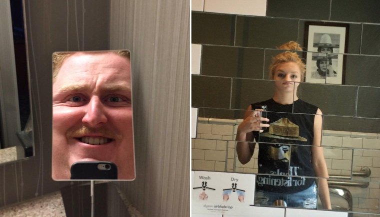 Люди продают зеркало