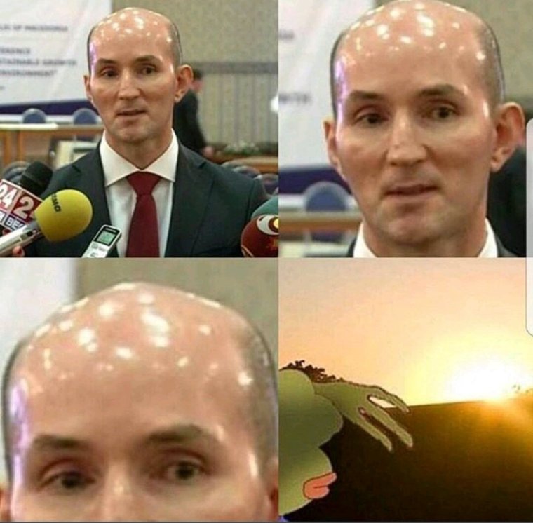 Лысая блестящая голова