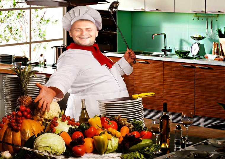 Фотомонтаж повар