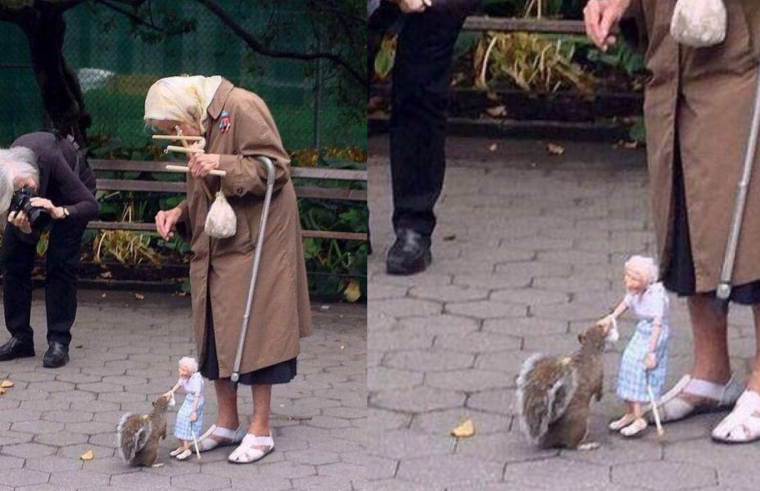 Бабушка кормит Мем