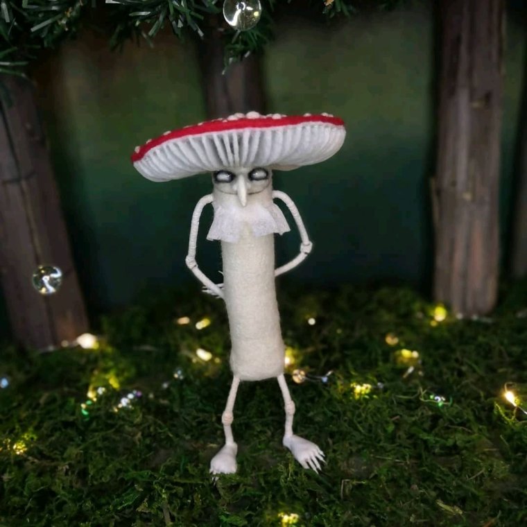 Мухомор войлок игрушка на елку