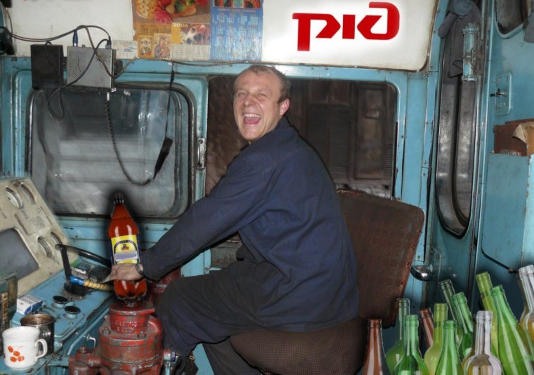 Смешные машинисты в кабине