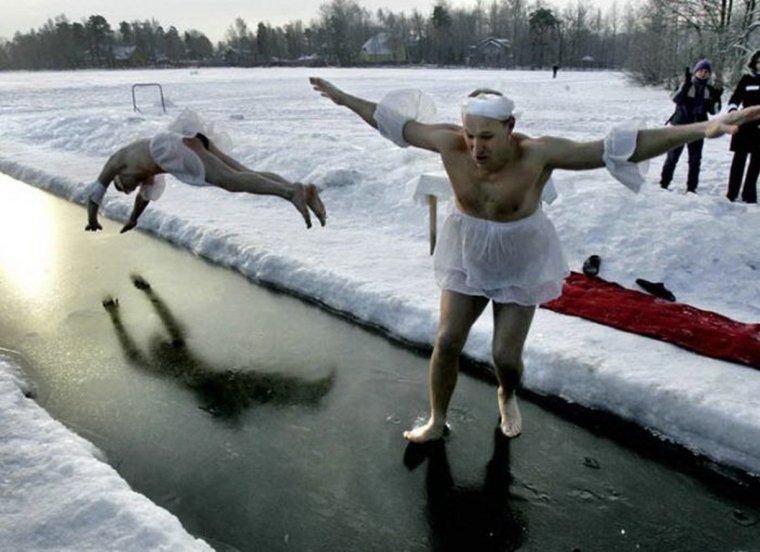 Зимние падения приколы