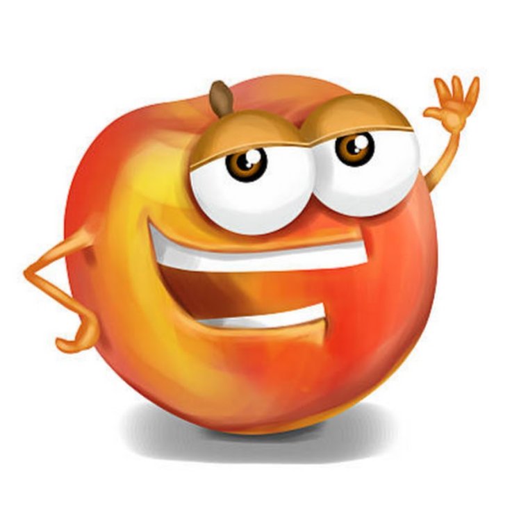 Персик с руками и ногами