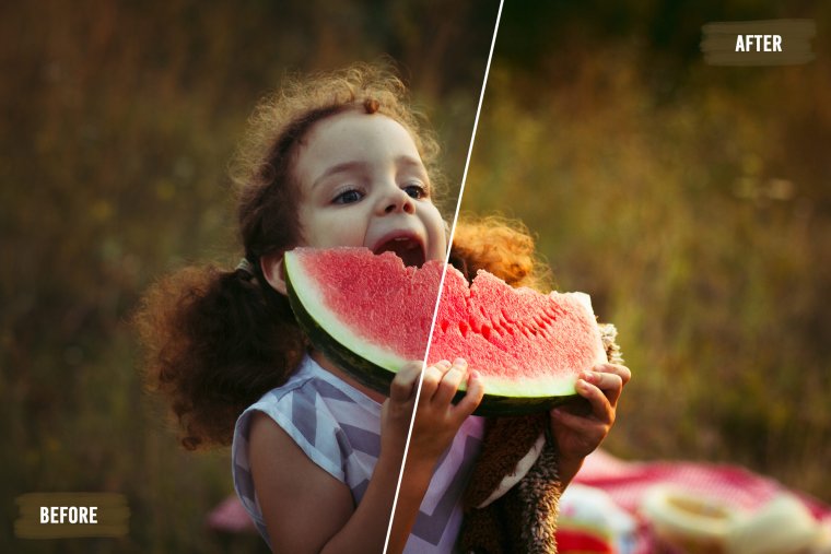 Ребёнок есть большой Арбуз