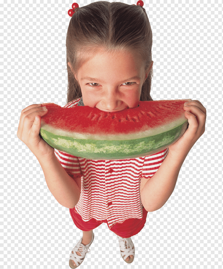 Девочка ест Арбуз