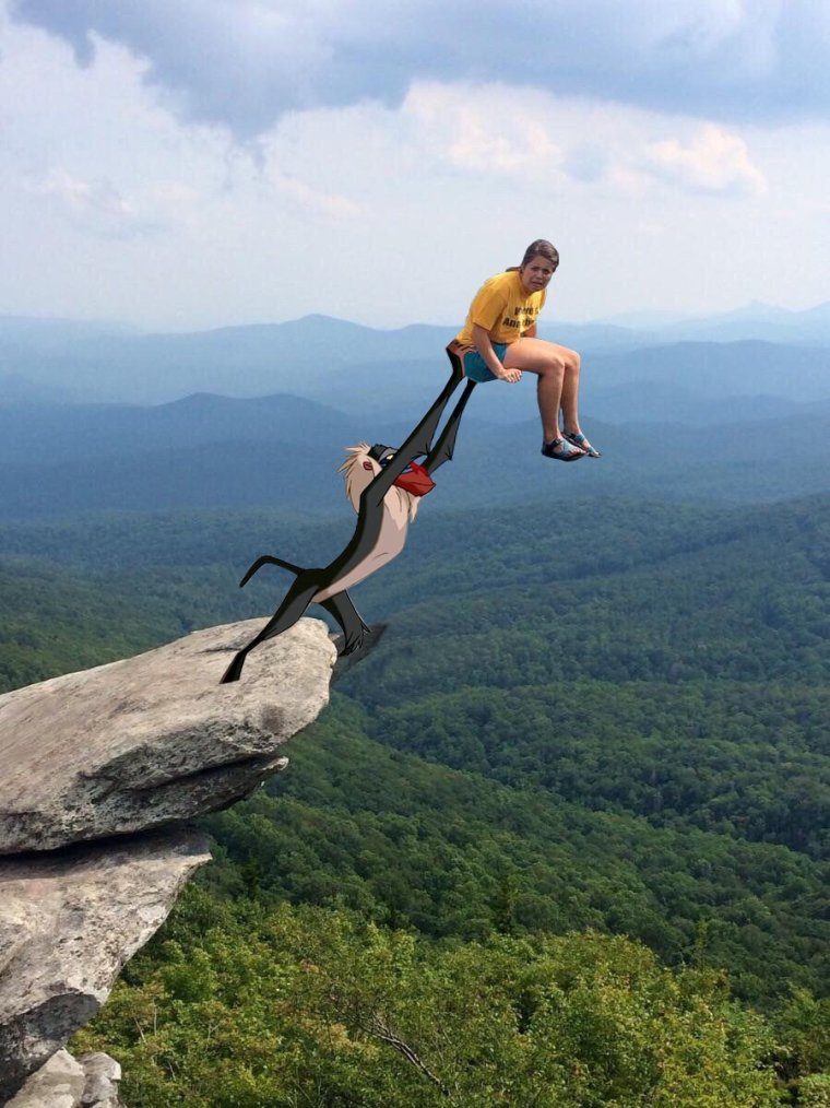 Падает с горы