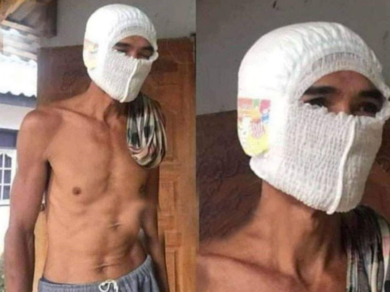 Загар человека в медицинской маске