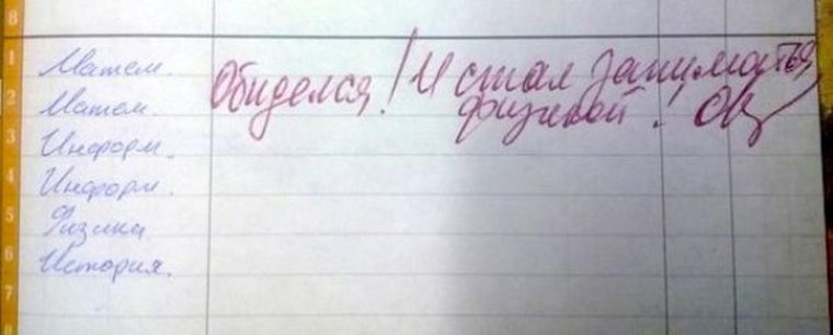 Смешные подписи в дневниках