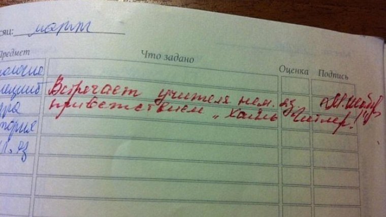 Смешные замечания в школьных дневниках