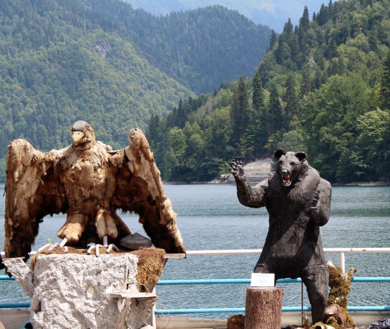 Озеро Рица Абхазия медведь