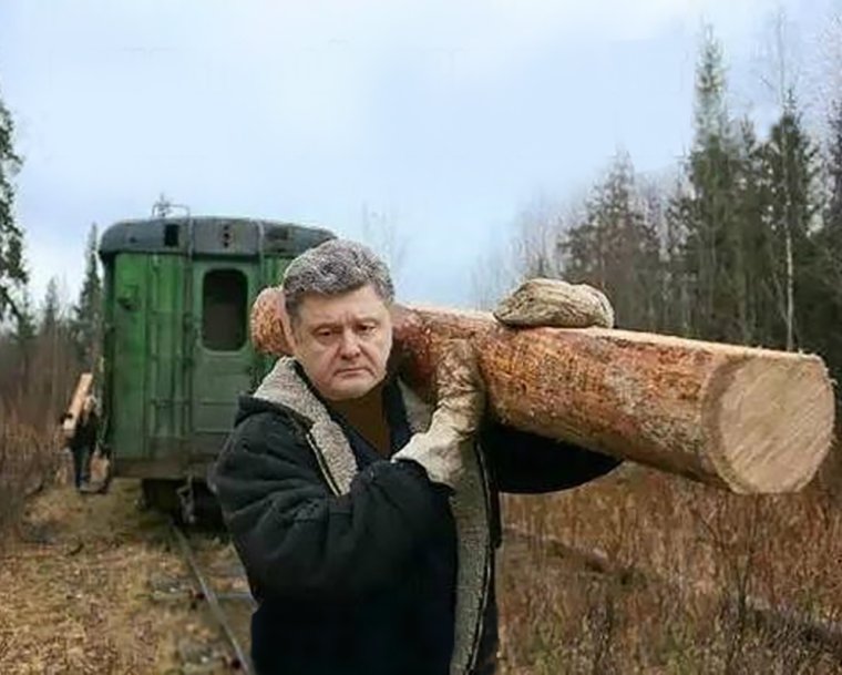 Баба с бревном