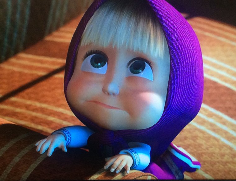 Маша показывает язык