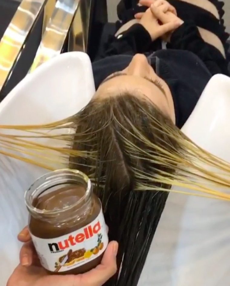 Окрашивание волос Нутеллой