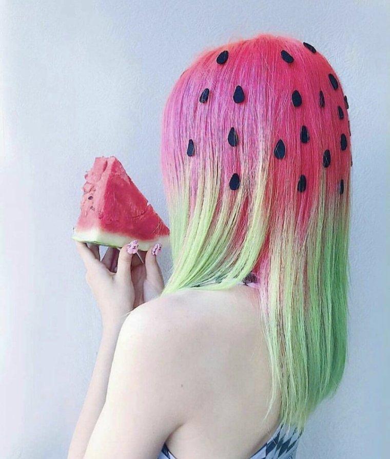 Арбузное окрашивание волос