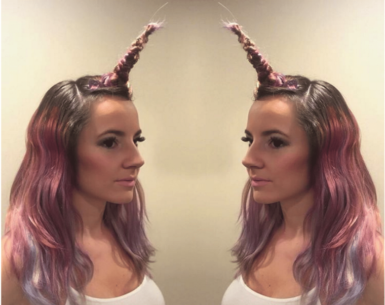 Прическа с рожками