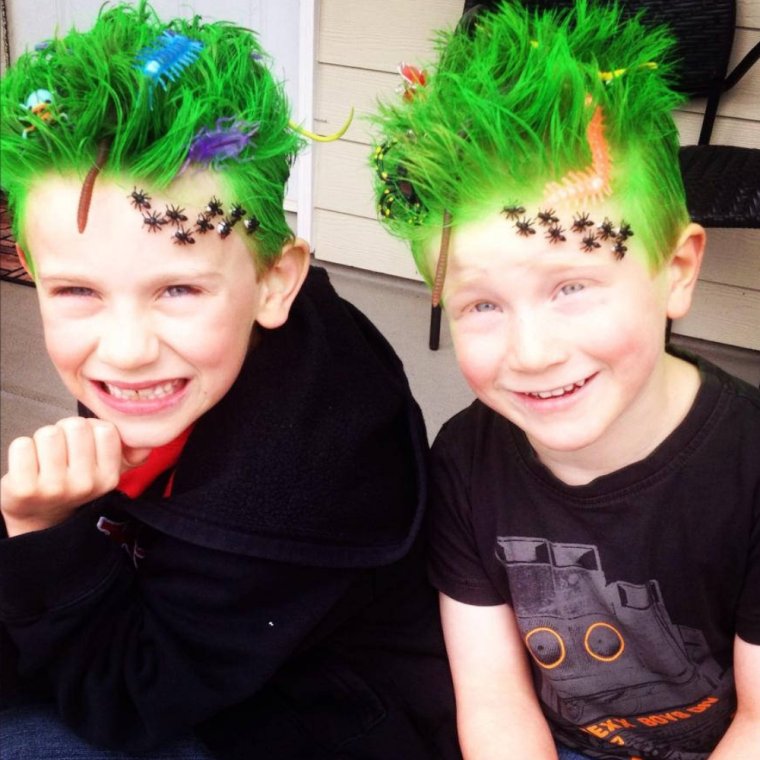 Разноцветные прически для мальчиков