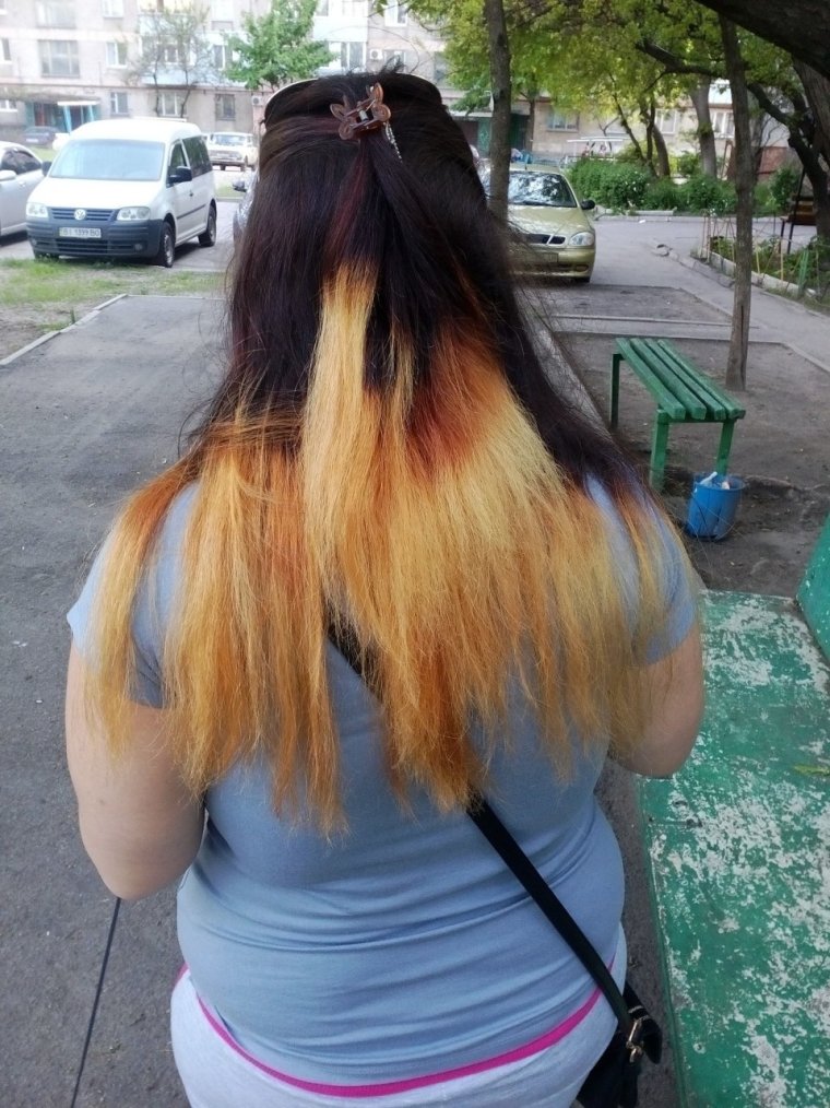 Неудачная покраска волос