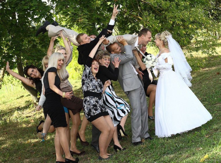 Смешная фотосессия на свадьбу