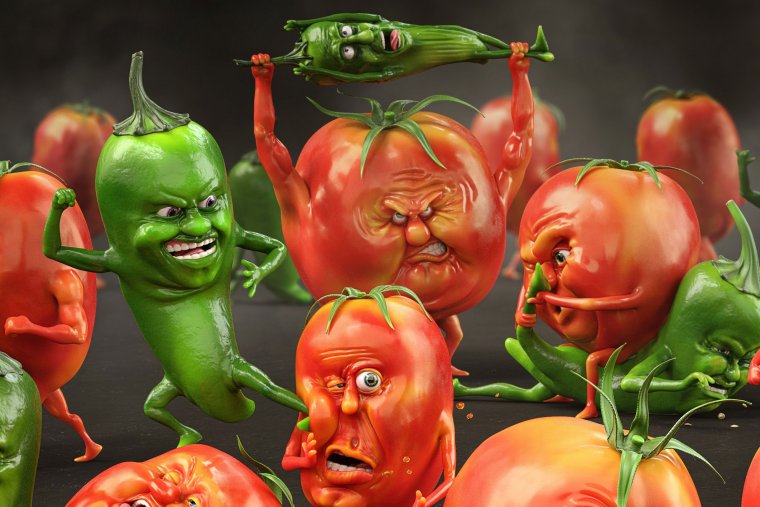 Забавные овощи и фрукты