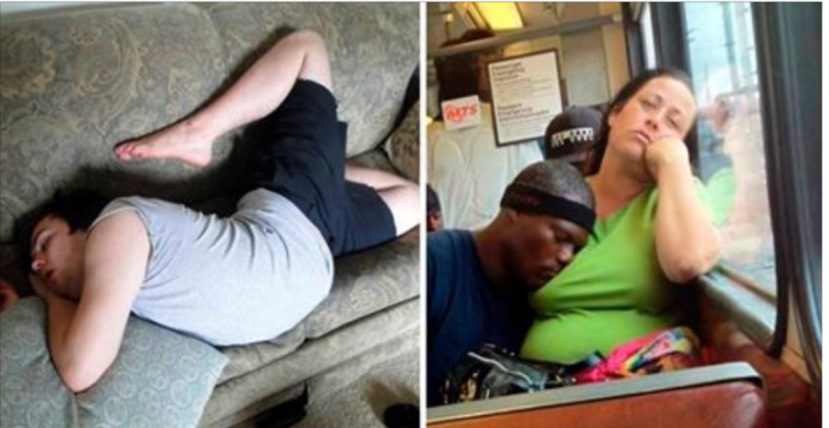 Смешной спящий человек