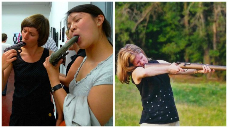Девушки с оружием приколы