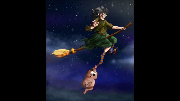 Ведьмочка на метле