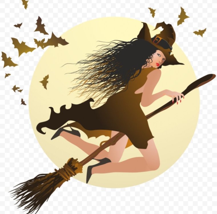 Ведьмочка на метле