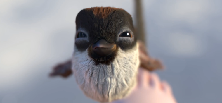 Олень с птицами