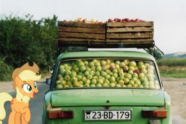 Машина с яблоками