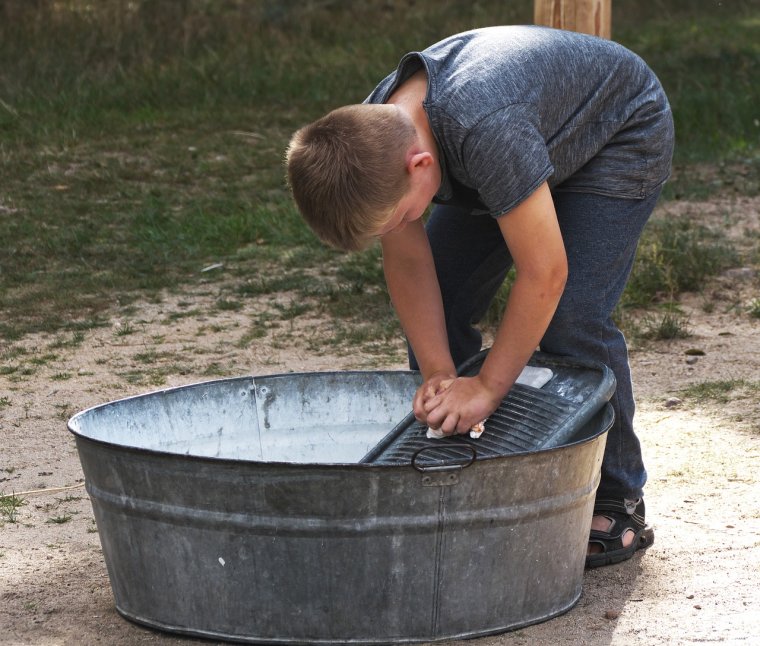 Кот в тазике с водой